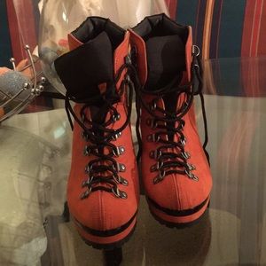 Burnt Orange Heeled Boots